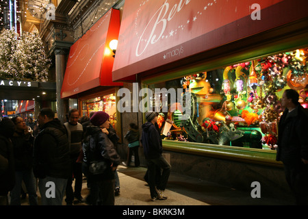 New York City Macy Weihnachtsfenster Stockfoto