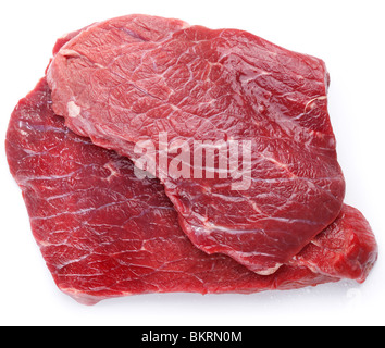 Rohes Fleisch auf weißem Hintergrund Stockfoto