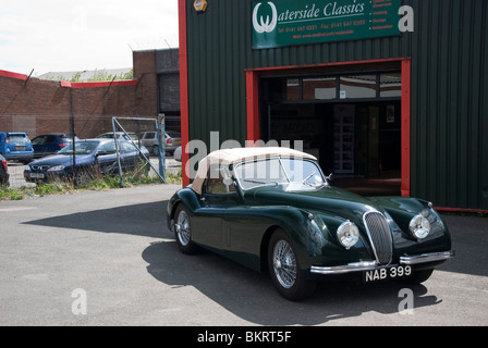 British Racing Green Jaguar XK120 Roadster Stockfoto