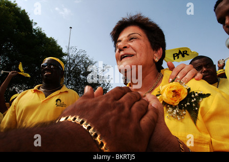 Curacao, Emily de Jongh Elhage PAR Partei bei den Wahlen vom Mai 2007, die die PAR gewinnen würde. Stockfoto