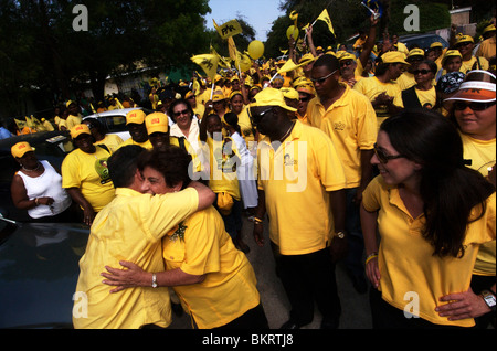 Curacao, Emily de Jongh Elhage PAR Partei bei den Wahlen vom Mai 2007, die die PAR gewinnen würde. Stockfoto