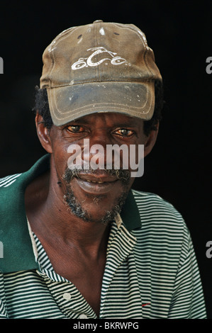 Curacao, Porträt von einem Obdachlosen Choller, das lokale Wort für Medikament Addicct oder Junky. Stockfoto