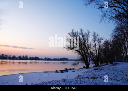 Winter Landschaft Fluss Donau Erinnerungsbild an der Donau Stockfoto