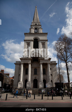 Christuskirche Spitalfields. Zwischen den Jahren 1714 bis 1729, entworfen von dem Architekten Nicholas Hawksmoor gebaut. Stockfoto