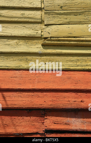 Eine bunte Holzwand gefunden in La Boca, Buenos Aires, Argentinien Stockfoto