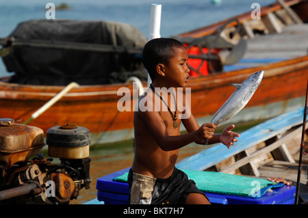 Chao Leh, Meer Zigeuner Dorf, Rawai Beach, Insel Phuket, thailand Stockfoto