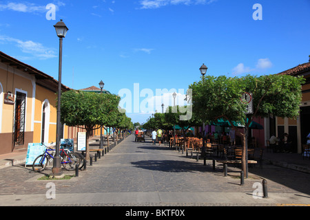 Calle La Calzada, Granada, Nicaragua, Mittelamerika Stockfoto