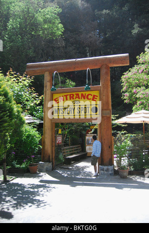 Eingang der Mystery Spot in Santa Cruz, Kalifornien, USA Stockfoto