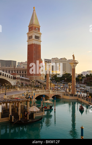 Das VENETIAN HOTEL AND CASINO repliziert die italienische Stadt Venedig - LAS VEGAS, NEVADA Stockfoto