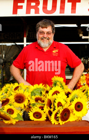 Robert Moehling, Besitzer von Robert ist hier Obststand, Florida, Miami Stockfoto