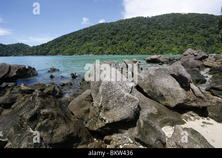 Felsformationen am Mai Nam Beach auf Ko Surin marine Nationalpark, Thailand Stockfoto