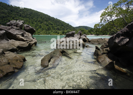 Felsformationen am Mai Nam Beach auf Ko Surin marine Nationalpark, Thailand Stockfoto