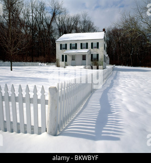 Altes Bauernhaus, Hopewell Ofen National Historic Site, einem restaurierten Eisen machen Dorf (1771 – 1843), Elverson, Pennsylvania, USA Stockfoto