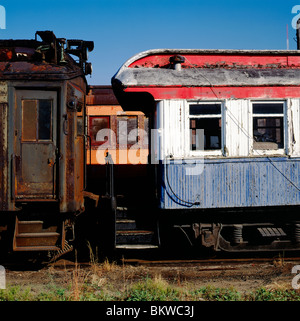 Detail der alten Bahn Karten, Steamtown National Historic Site, Scranton, Pennsylvania; größte Sammlung von Lokomotiven in USA Stockfoto