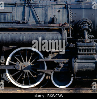 Detail der alten Dampfmaschine, Steamtown National Historic Site, Scranton, Pennsylvania; größte Sammlung von Lokomotiven in USA Stockfoto