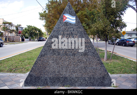 Denkmal für die Journalisten (Periodistas) getötet, in Kuba, Little Havana Miami Florida Stockfoto