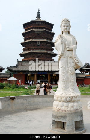 Yingxian (Shuohzou) hölzerne Pagode in der Nähe der Stadt Datong in der chinesischen Provinz Shanxi. Stockfoto