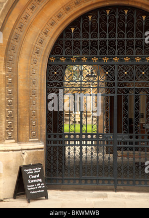Gonville and Caius College Kapelle Eingang, Cambridge, England, UK. Stockfoto