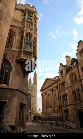 Die Könige Kapelle und Clare College von Trinity Lane, Cambridge, England, Vereinigtes Königreich Stockfoto