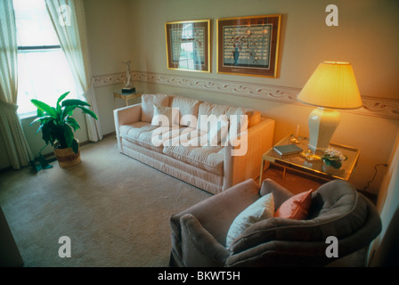 Pittsburgh, PA, USA, Wohnarchitektur, American Suburban Apartments Inside, Wohnzimmermöbel Interior Design, 1980er Jahre Stockfoto