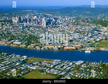 Luftaufnahme von Brisbane Queensland Australien Blick nach Westen von Bulimba Stockfoto