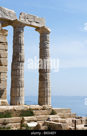 Tempel des Poseidon, Kap Sounion, Athen, Griechenland Stockfoto