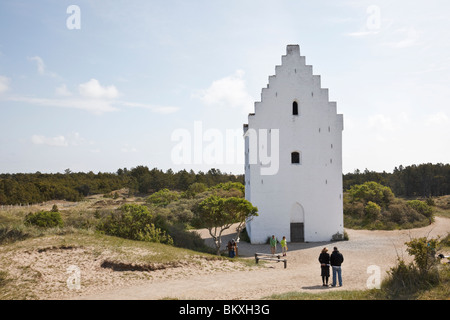 Der Sand verschlungen Buried Kirche von Skagen. Dänemark. Stockfoto