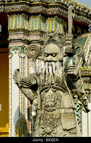 Wat Phra Chetuphon Kloster König Rama ein; LAN als Nai Tvarapala chinesische Rock am geschützten Tor; Thailand; Süd-Ost-Asien Stockfoto