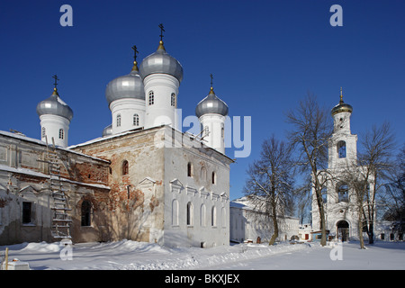 Russland, Nowgorod die große Region, Jurjew (St-Georges) Kloster, Glockenturm, 12. Jahrhundert Stockfoto