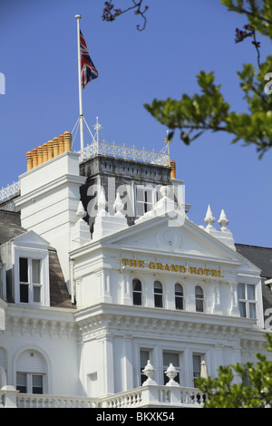 Die Fassade des fünf Sterne Grand Hotel in Eastbourne Strandpromenade, East Sussex. Stockfoto