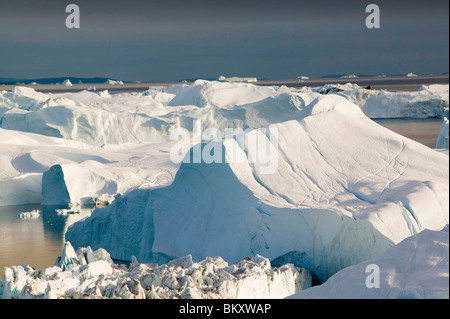 Eisberge aus dem Jacobshavn Gletscher in Ilulissat, Grönland Stockfoto