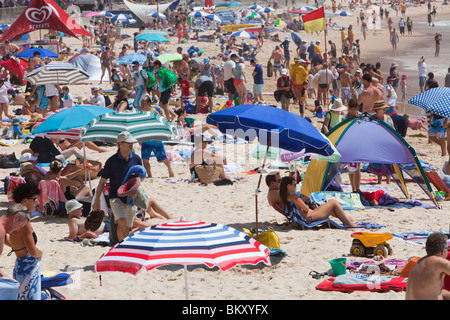 Menschenmassen am Manly Beach, Sydney, Australien. Stockfoto