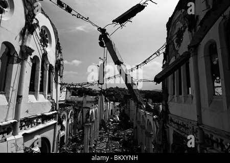 Reste der Kathedrale Unserer Lieben Frau von der Himmelfahrt 1914 in Port-au-Prince nach seinem Zusammenbruch aufgrund einer Stärke von 7,0 Erdbeben Haiti am 12. Januar 2010 Stockfoto