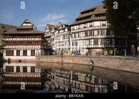 Blick über den Kranken an der Place Benjamin Zix, La Petit France, Blick über den Kranken, den Place Benjamin Zix, La Petit France Littl Stockfoto