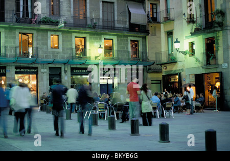 Placa de Santa Maria del Mar, Altstadt, La Ribeira, Barcelona, Spanien Stockfoto