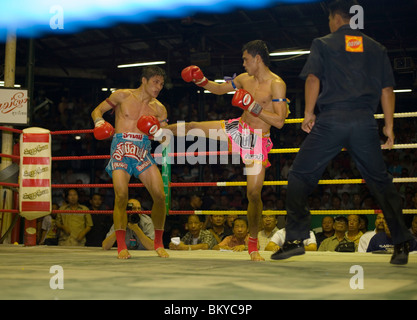 Thai-Boxen, Lumphini-Stadion, Bangkok, Thailand Stockfoto