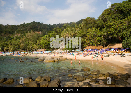 Meerblick, Laem Singh Beach, zwischen Hut Surin und Hut Kamala, Phuket, Thailand nach dem tsunami Stockfoto