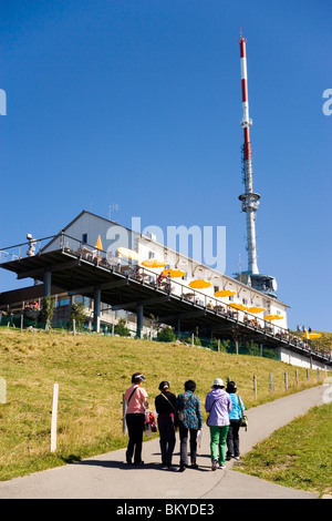 Hotel Restaurant Rigi Kulm und Kommunikation Turm auf Rigi Kulm (1797 m), Kanton Schwyz, Schweiz Stockfoto