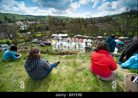 Grüner Mann Festival Handwerk Messe in Schloss Garten, Clun, Shropshire Stockfoto