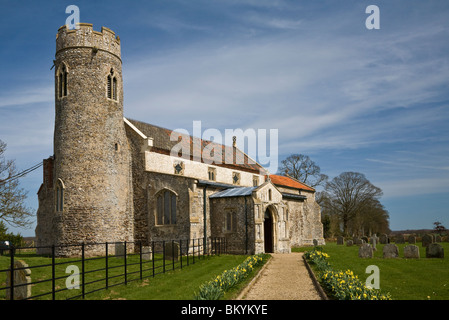 Die mittelalterlichen St Andrews Pfarrkirche in Wickmere, North Norfolk, England, UK. Stockfoto