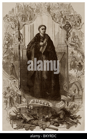 Suger von Saint-Denis: Abt der Abtei von Saint-Denis von 1122 und Regent von Frankreich von 1147, 1149. Stockfoto
