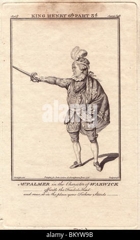 John Palmer als Warwick in "Heinrich VI., Teil 3" Stockfoto