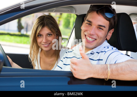 paar im Auto Stockfoto