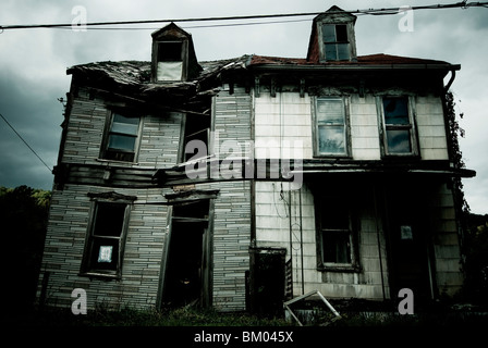 Einem verlassenen und verfallenen Haus in Pennsylvania, USA. Stockfoto