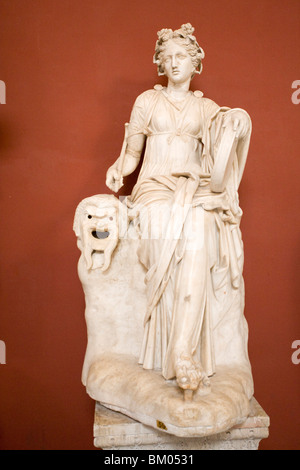 Sitzende Muse Thalia (römische Statue, 2. Jh. n. Chr.), Vatikanische Museen Stockfoto