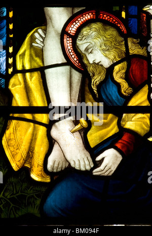 Mary Magdalene am Fuße des Kreuzes nach der Kreuzigung von Jesus Stockfoto