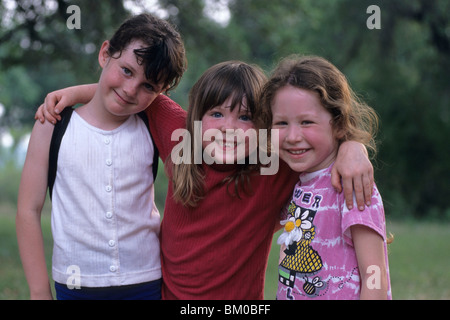 Glückliche Kinder, Mayan Dude Ranch, Bandera, Texas, USA Stockfoto