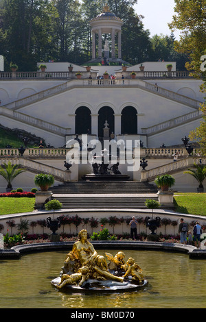 Schloss Linderhof, Ettal, in der Nähe von Oberammergau, Bayern, Deutschland, Europa Stockfoto