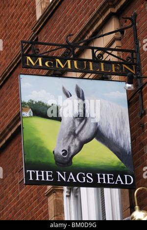 Die Nags Head Pub Schild, Covent Garden, London, England, Vereinigtes Königreich Stockfoto