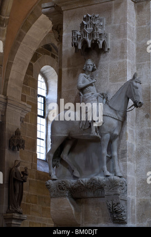 Der Bamberger Reiter im Bamberger Dom, Dom St. Peter und St. Georg, Bamberg, Franken, Bayern, Deutschland, Europa Stockfoto